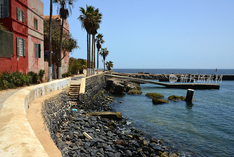 Boucher building on the waterfront promenade, Island of Gorée, Dakar, Senegal